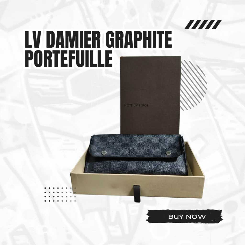 Louis Vuitton Damier Graphite Portefeuille Modulable Second Original 100%