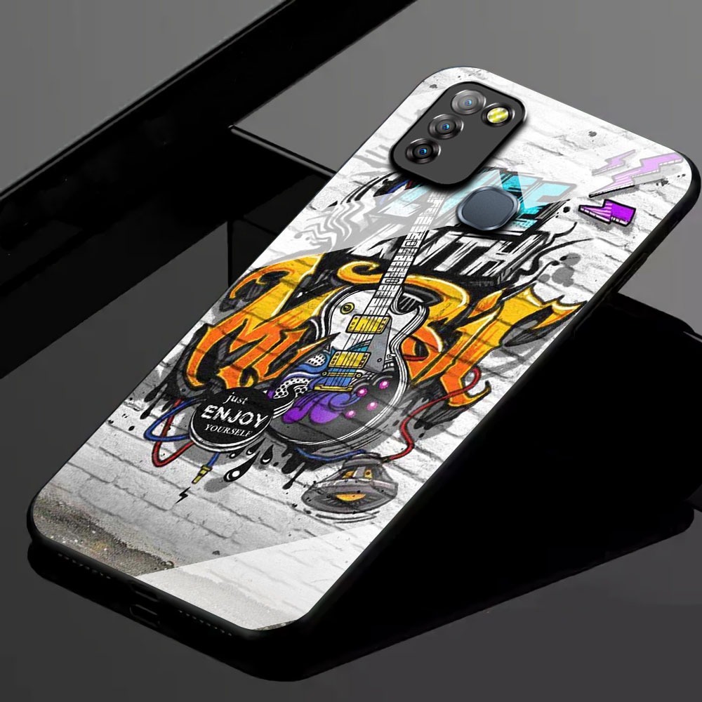 KK37 Softcase Glass Hp Terbaru For Infinix Smart 5/Smart 6 RAM 3 silikon Hp ada pelindung camera Cas