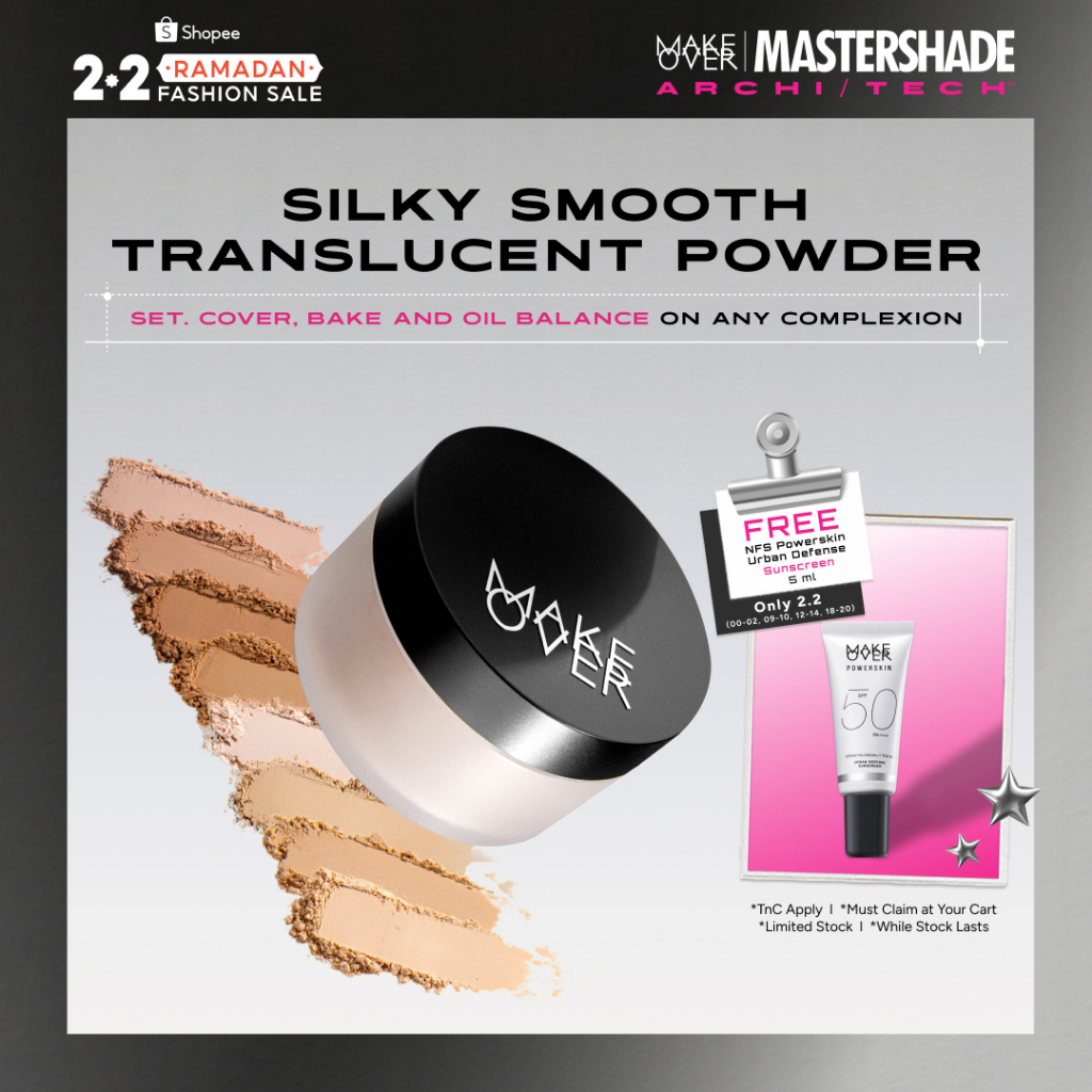 [SPECIAL MASTERSHADE] MAKE OVER Silky Smooth Translucent Powder - Bedak Tabur Loose Powder Lembut Ri