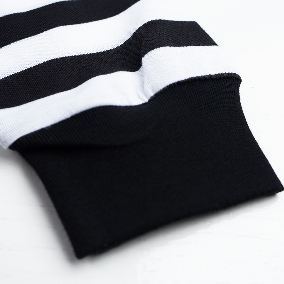Troy Company Double Sleeve Longsleeve White Stripe Never Late - Kaos Lengan Panjang Kaos Putih Stripe DSD 3427