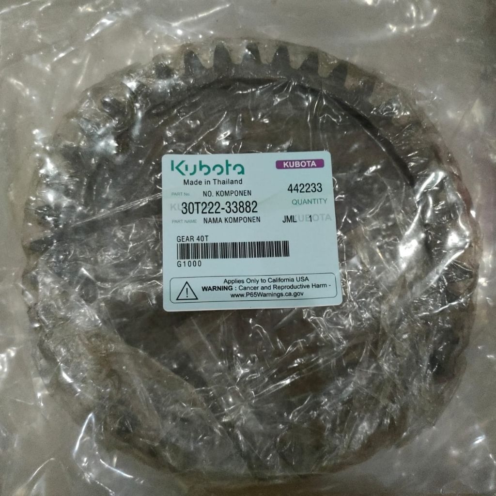 G 1000 G3000 GEAR 40T TRAKTOR KUBOTA QUICK