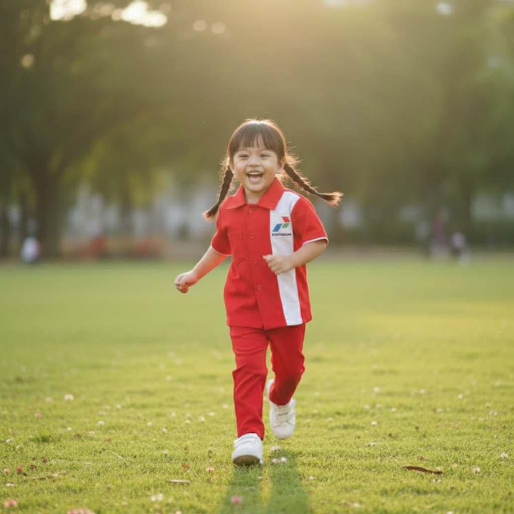 Baju Seragam Pertamina Anak | Kostum Profesi Anak | Setelan Kerja Anak Laki-Laki & Perempuan