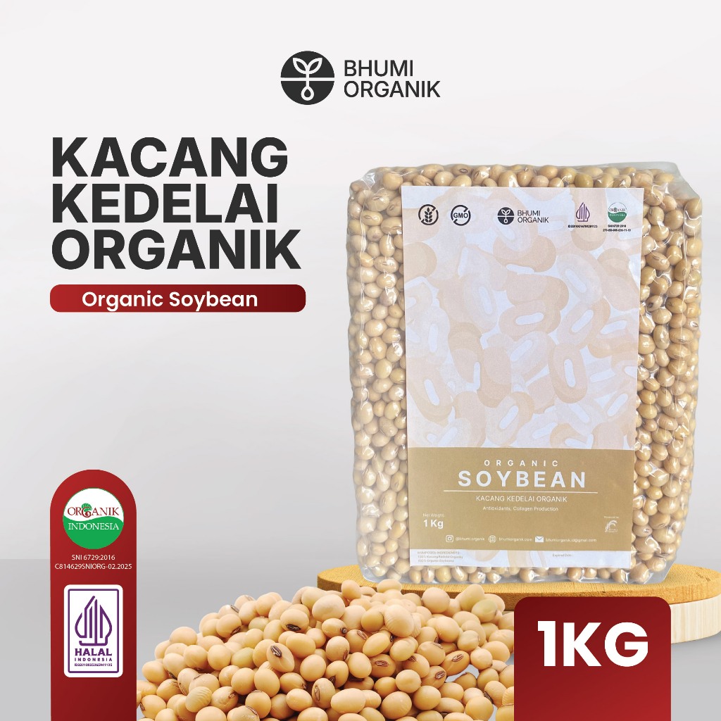 Kacang Kedelai Organik Vacuum 1 kg - Ceritanik / Bhumi Organik - Organic Soya Beans - Kedelai Organi