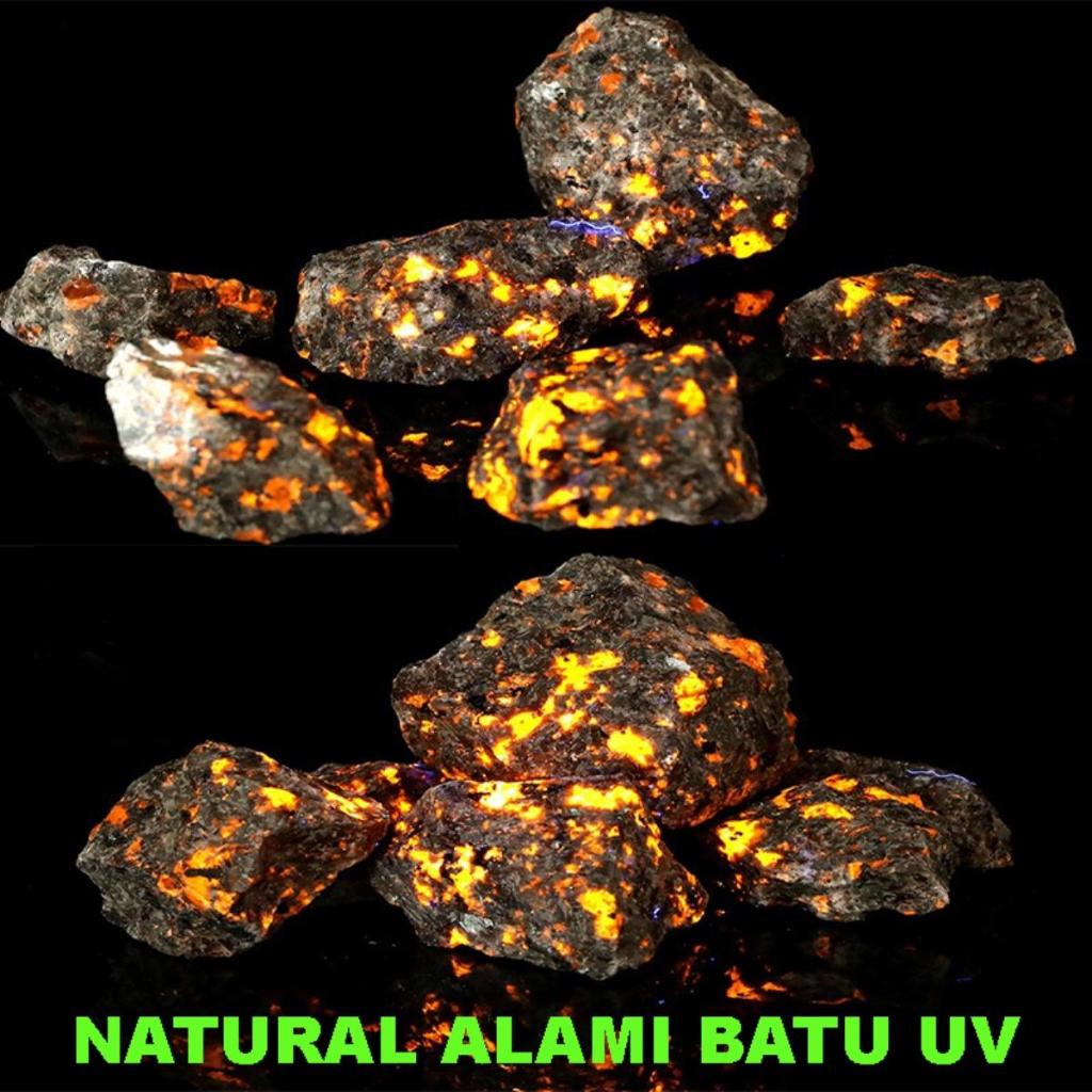 natural batu Alam Terang Yooperlites Flamestone meteor original Bersinar Di Bawah UV Poles Batu Api 