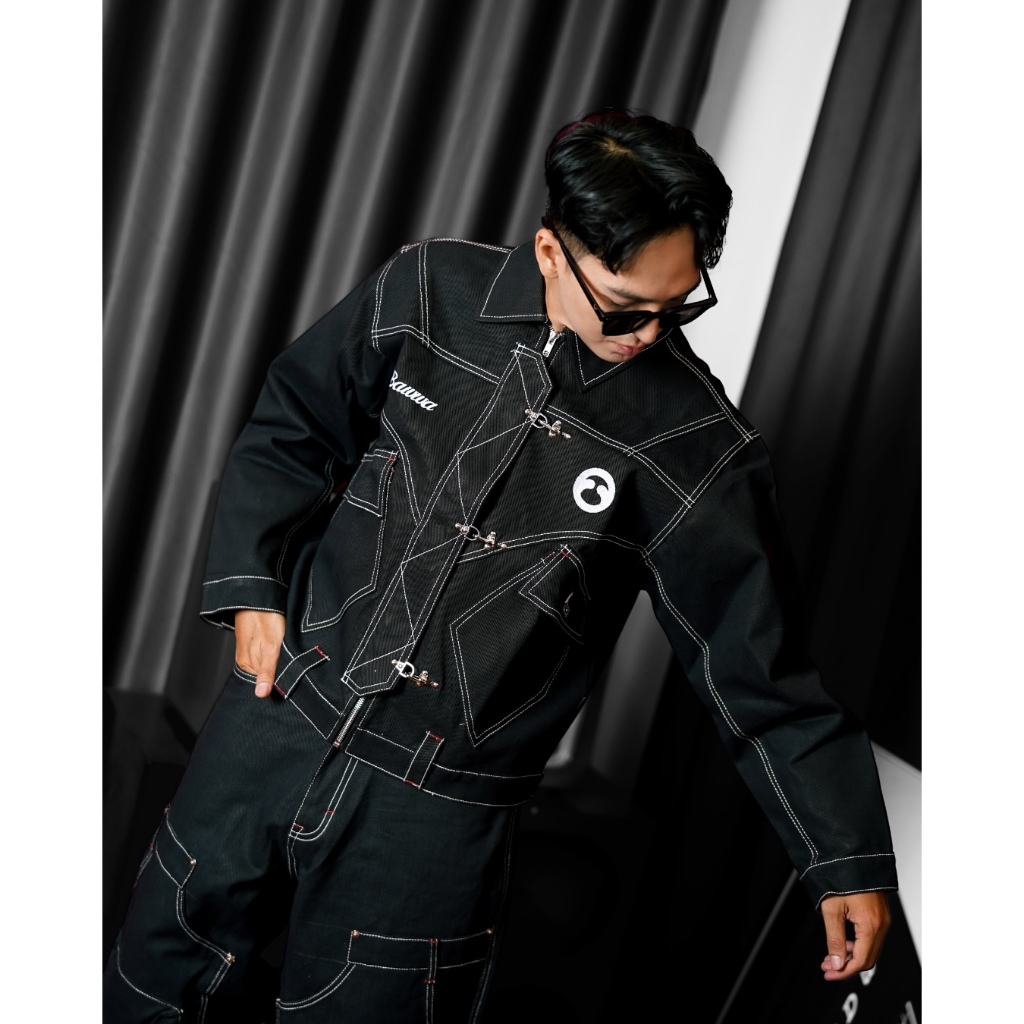 Bawwa | Jaket DENIM RAW FIREMAN CLASP | JET BLACK | BECKMAN SERIES | Jaket FIREMAN CLASP | JAKET TRU