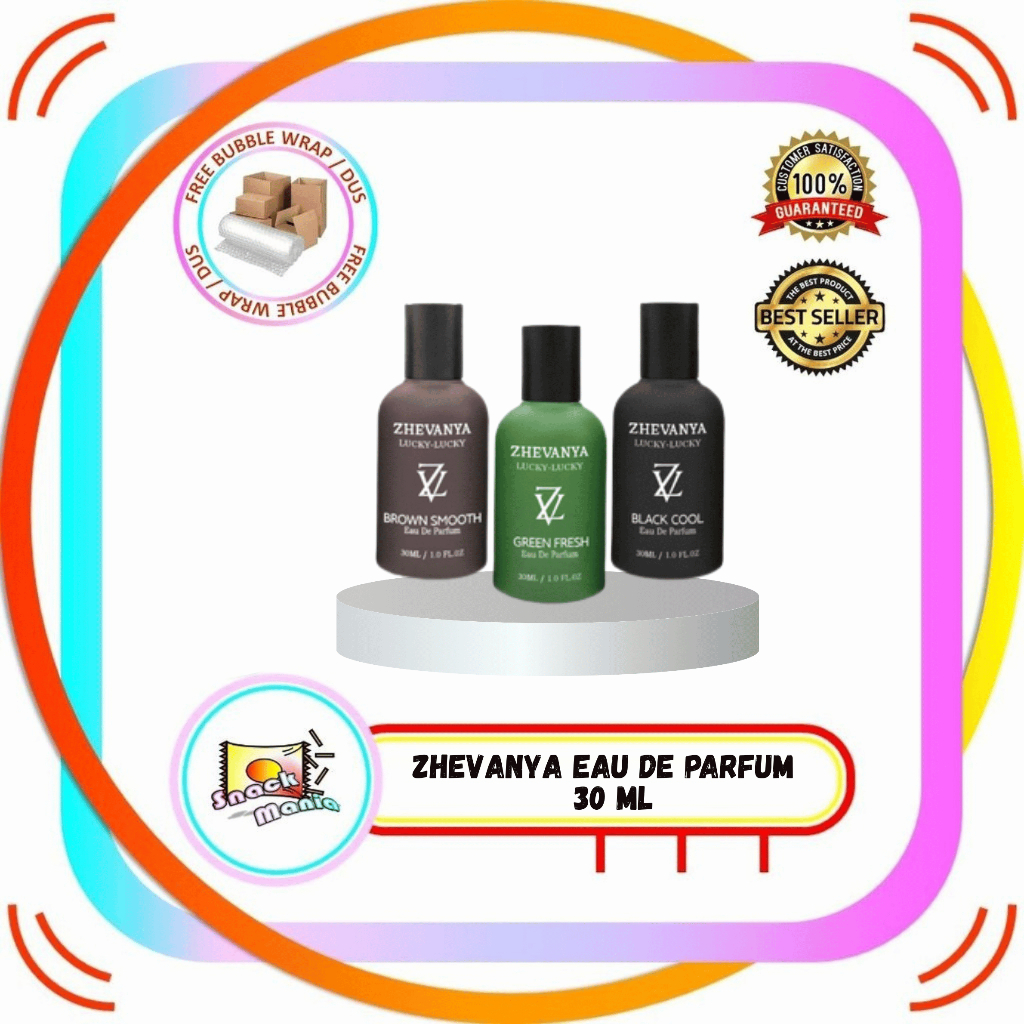 Zhevanya Eau De Parfum Black Parfum Pria Cool Brown Smooth Green Fresh 30 ml