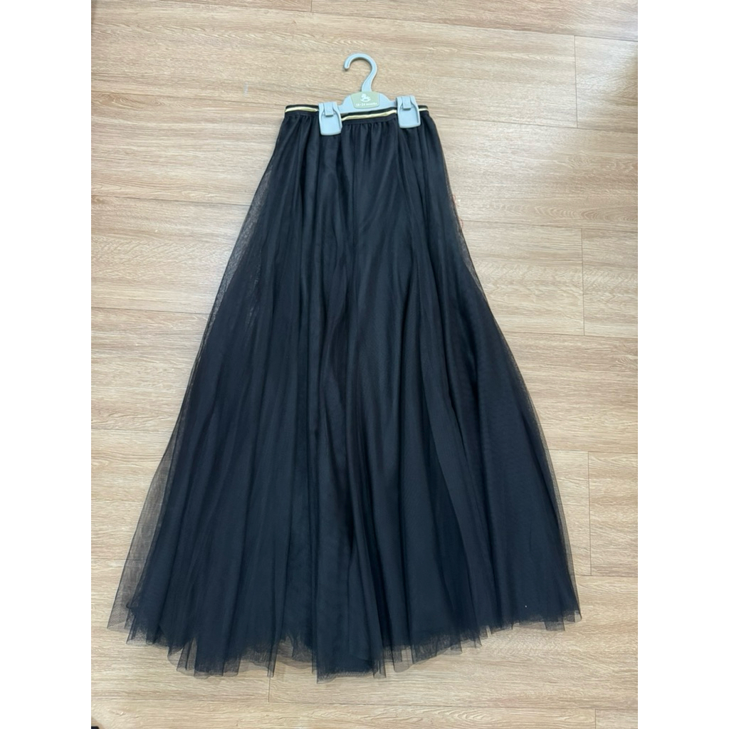 rok tutu maxi hitam korea brand preloved