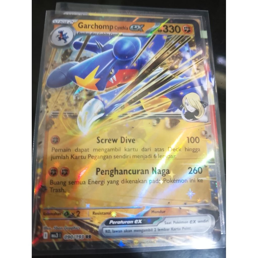 Pokemon GARCHOMP cynthia EX RR ind