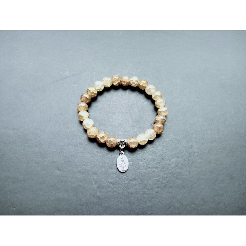 G1590 GELANG BUNDA MARIA KRISTAL KACA GIOK PREMIUM