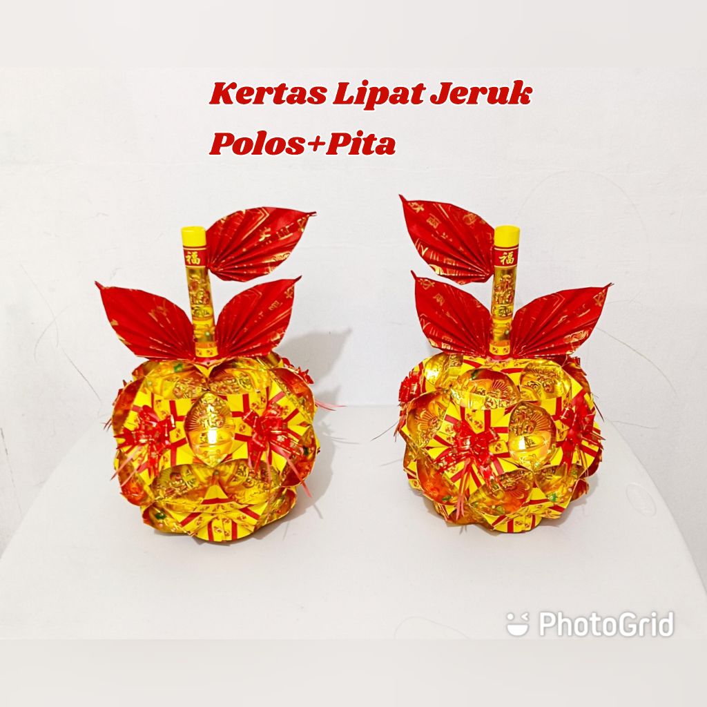 Kertas Lipat Sembahyang Jeruk YenPao Besar  & YenPao Hok Polos+Pita Harga 1Pasang