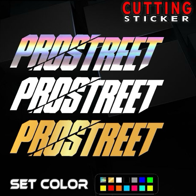 Stiker Cutting Sticker PROSTREET Viral Logo Hologram Putih body cutting motor Vixion PCX Aerox N MAX