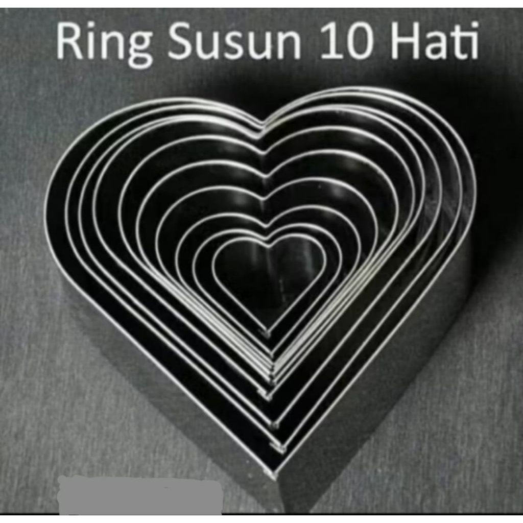 Ring Cutter Love Cookies 1 Set Isi 10 Pcs Ukuran / Cetakan Kue Love
