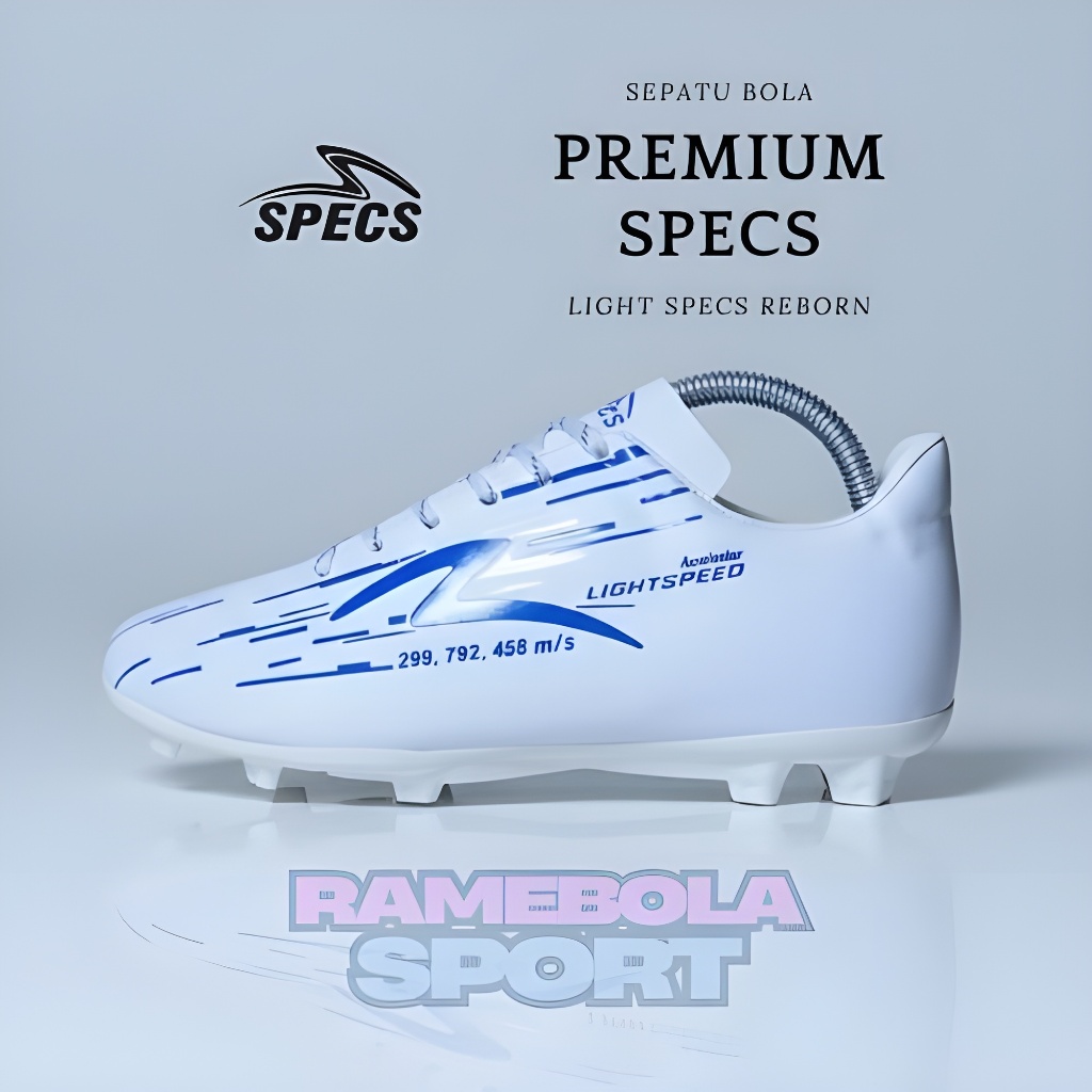SPECS LIGHTSPEED REBORN FG-WHITE/DAZZLING BLUE - sepatu bola