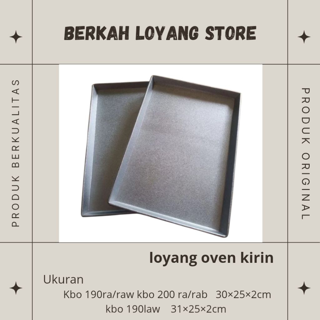 Loyang kue oven kirin KBO 200RA/RAB, KBO 190RA/RAW & KBO 190LAW