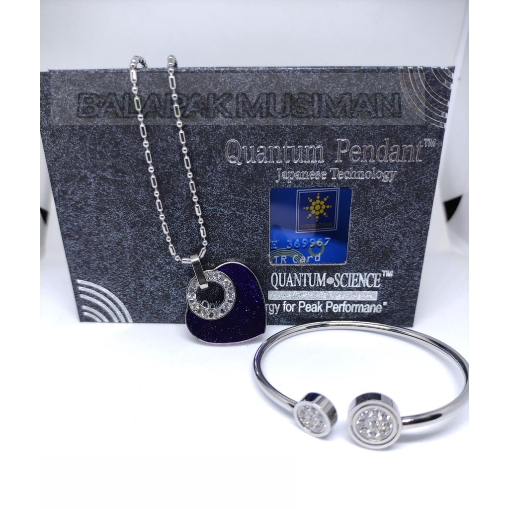KALUNG KESEHATAN QUANTUM PENDANT 1 SET DENGAN GELANG ORIGINAL BOX + SERTIFIKAT/Kalung Quantum Keseha
