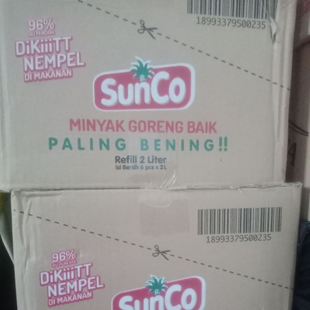 kardus bekas minyak sunco 2L