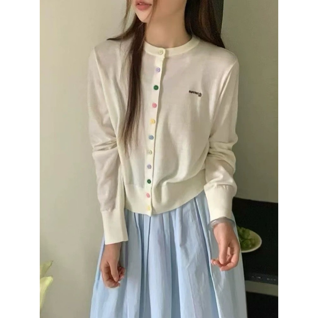 cardigan rajut kancing warna warni lucuu