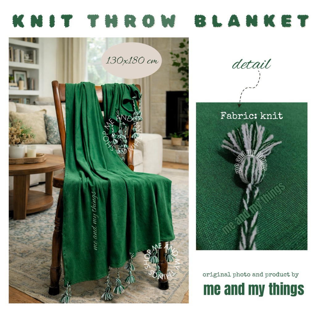 Selimut Sofa Polos / Throw Blanket / Selimut Dekorasi / Selimut Dewasa / Selimut Traveling / Cover S