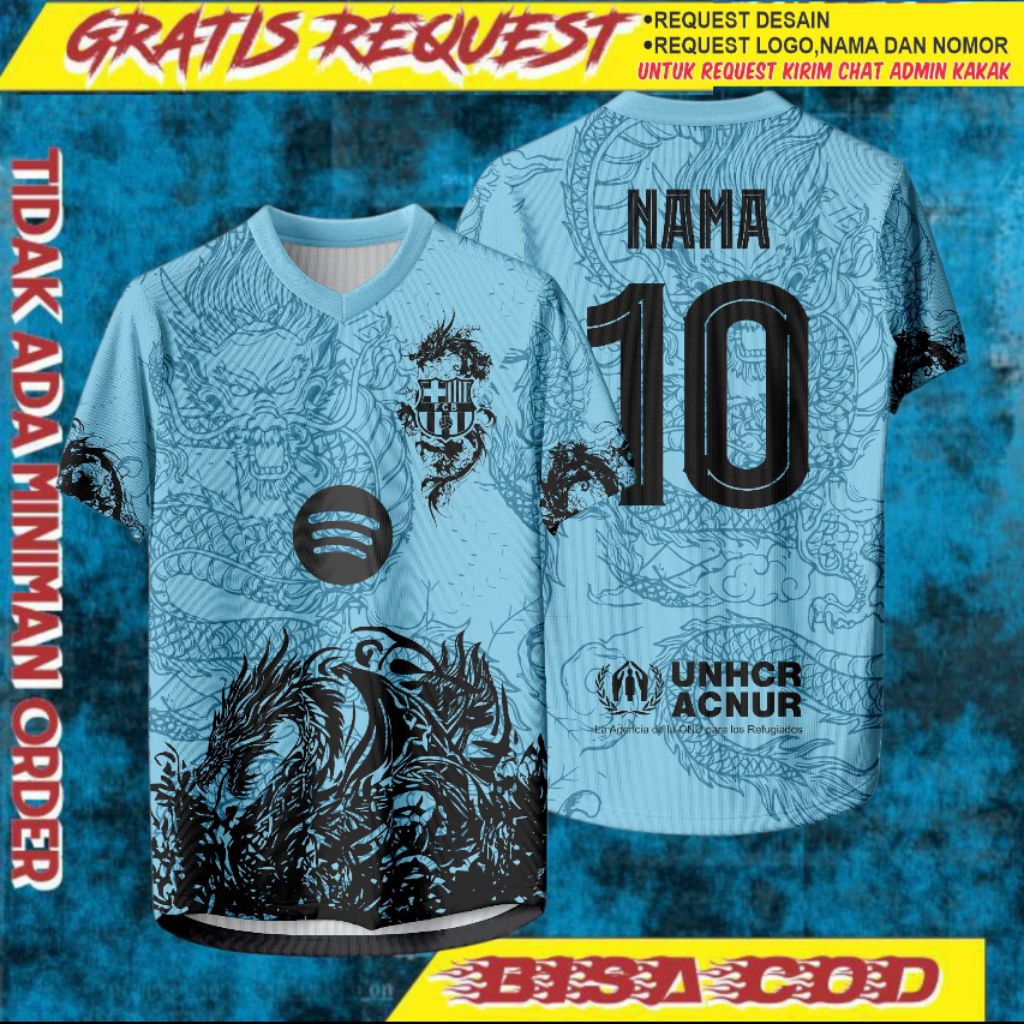 JERSEY FC BARCELONA BLUE DRAGON spesial edition  2025 2026 gratis request