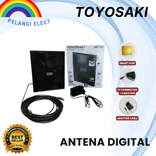 [100% ORIGINAL] ANTENA TV DIGITAL TOYOSAKI INDOOR OUTDOOR AIO-220 DVB T2 / SET TOP BOX STB