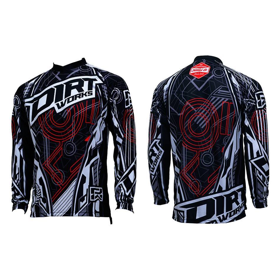 JERSEY SEPEDA MTB TRAIL DIRTWORKS MAINFRAME - BLACK RED