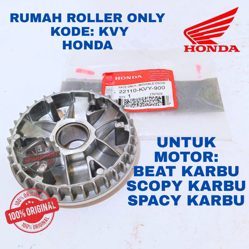 RUMAH ROLLER ONLY ORIGINAL HONDA KODE KVY BEAT,RUMAH ROLLER ONLY BEAT KARBU,SCOPY KARBU, SPACY KARBU