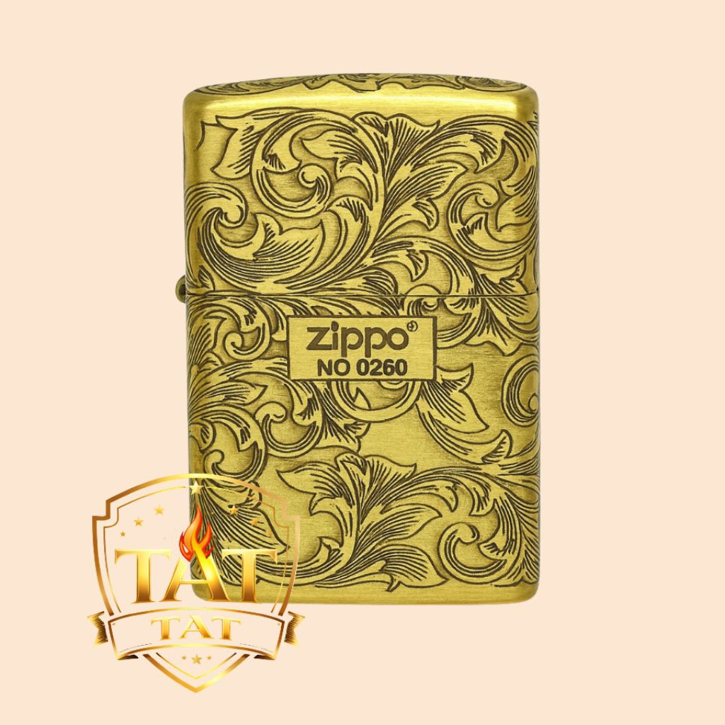 Korek Api Zippo Desain Royal Ornamen Gold Premium Edition