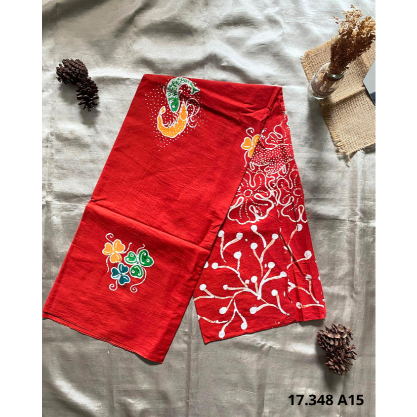 Batik Tulis Asli Madura - Motif Udang Bandeng Warna-Warni Merah -New Arrivals -17.348
