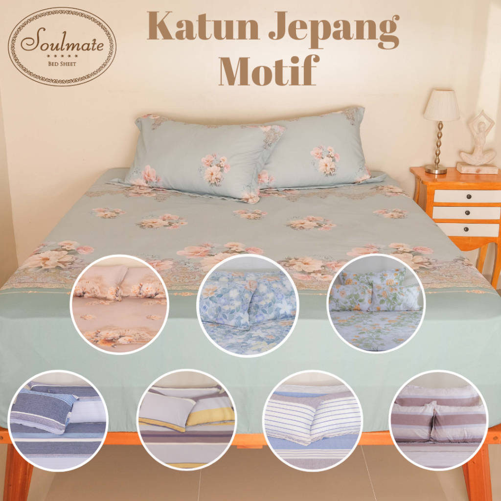 Sprei Set Katun Jepang Secret Garden Collection Cotton Sateen Soulmate Bedsheet