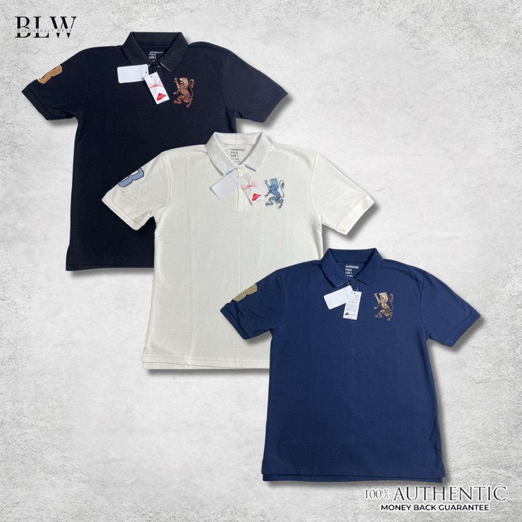 Giordano Polo Shirt 3D Lion Pria Ori