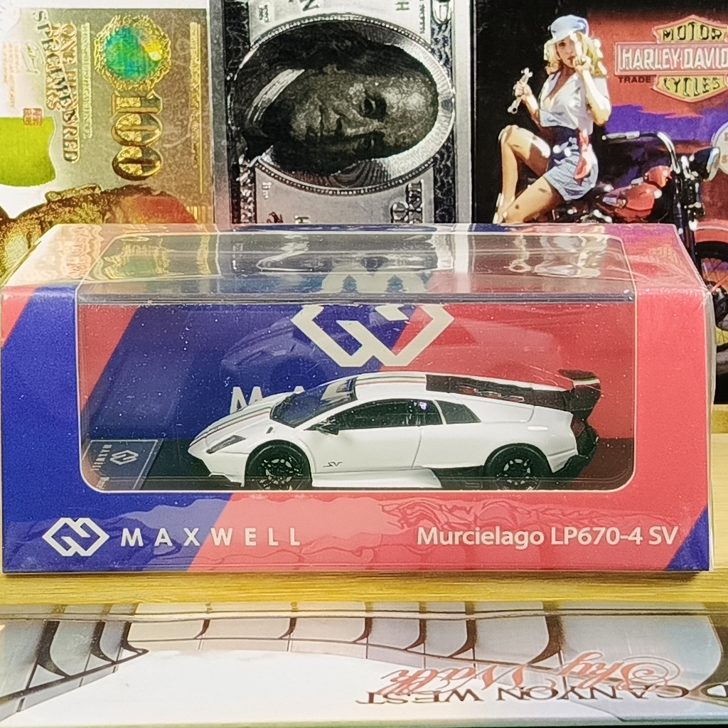 maxwell lamborghini murcielago LP670 4 SV white diecast 1 64