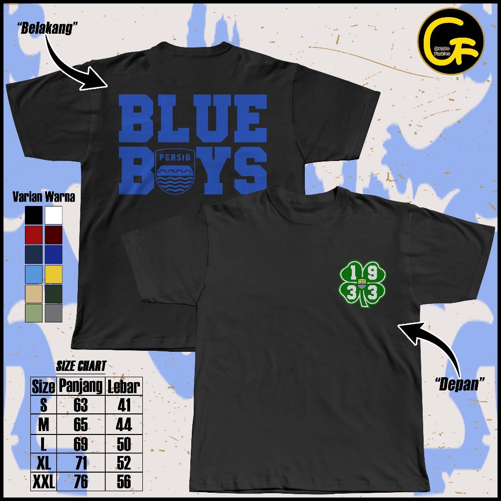 Kaos Blue Boys baju Bandung Bobotoh Kaos Viking Dewasa Pria Wanita BAJU TSHIRT DISTRO (BAYAR DITEMPA