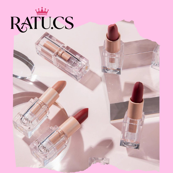 (RATU) HANDAIYAN Lipstik Matte Kubus Transparan Tahan Nude Natural