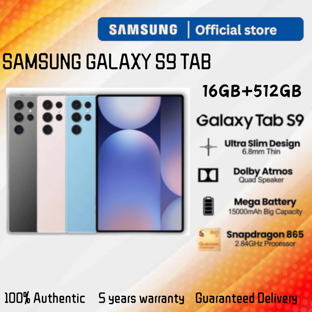 Samsung Galaxy S9 Tab 11 Inch | 5G/4G LTE | 16GB RAM 512GB ROM | Dual SIM | Android Tablet