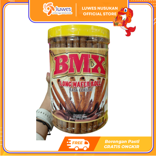 BMX Long Wafer Roll Cokelat 670g Baru Rasa Cokelat Pack