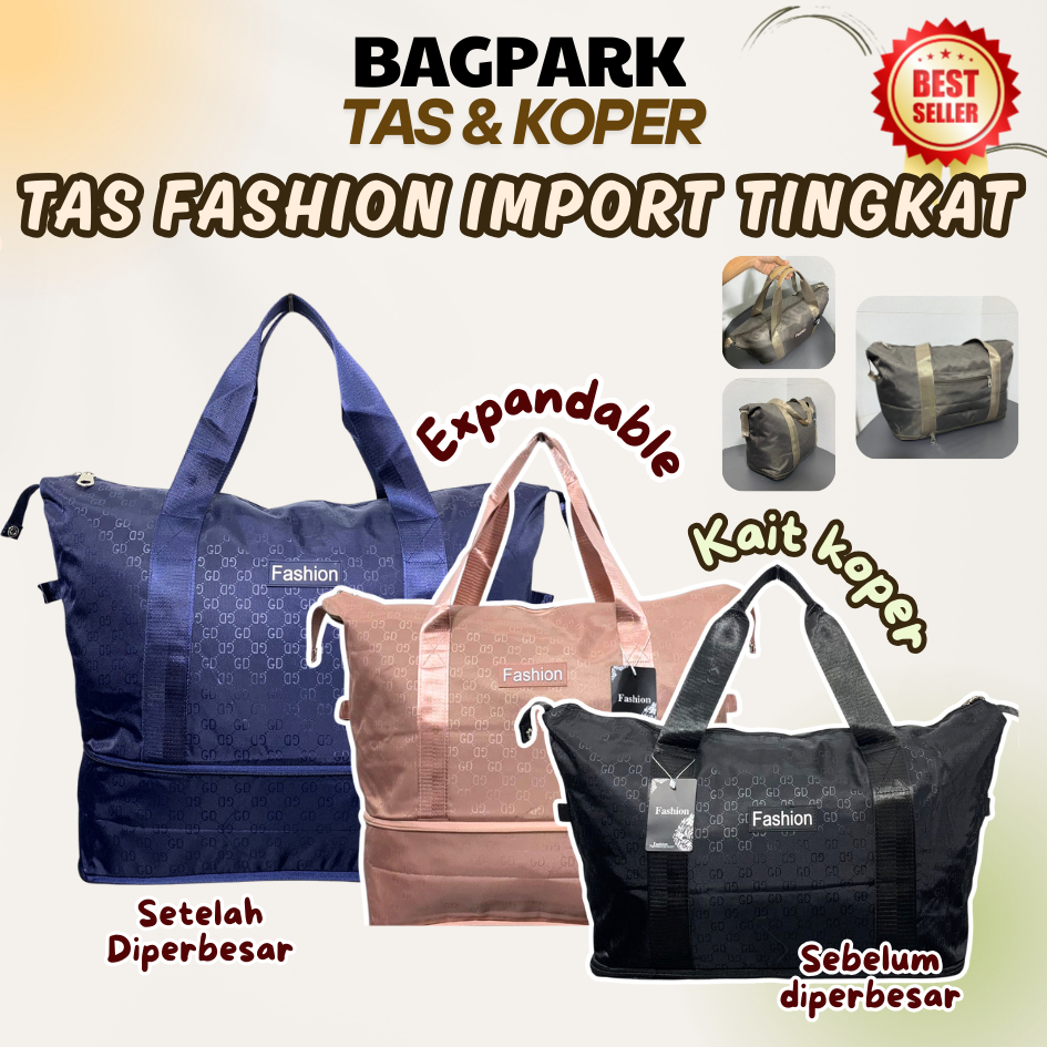 [JUMBO TINGKAT ] Tas Pakaian Import Fashion Bahan TEBAL Bisa Diperbesar Tas Travelling Tas Pakaian T