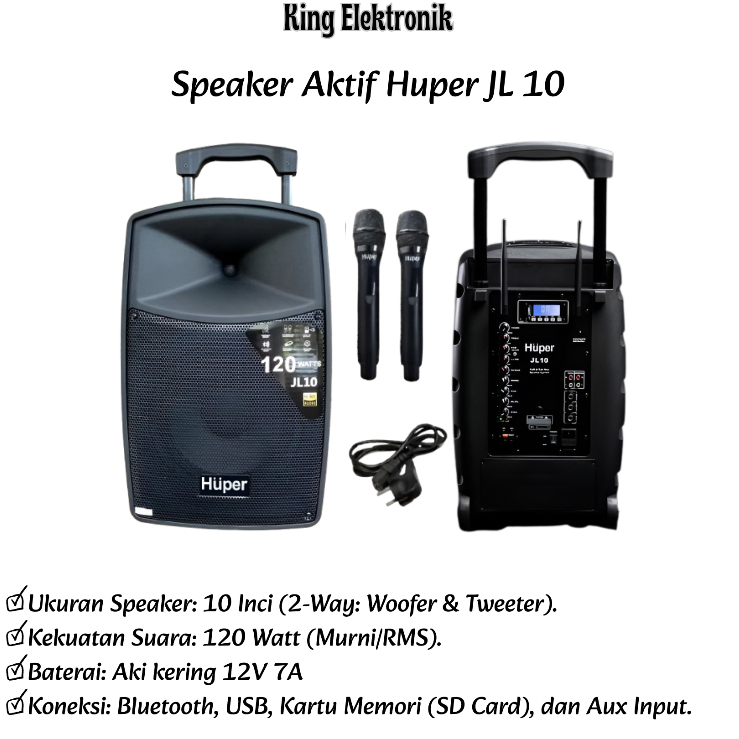 Speaker Portable Meeting 10 Inch Huper JL10
