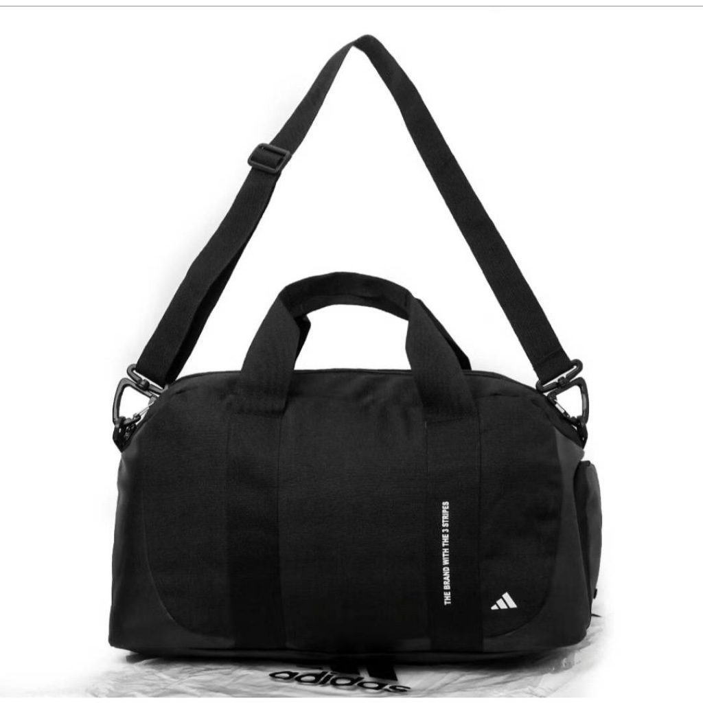 TAS DUFFLE ADIDAS SIDE LOGO BASIC MODEL ORIGINAL BLACK BAGS / TAS DUFFLE PRIA WANITA / TAS OLAHRAGA 