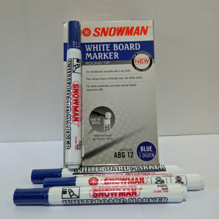 Spidol White Board Snowman ABG 12 Blue