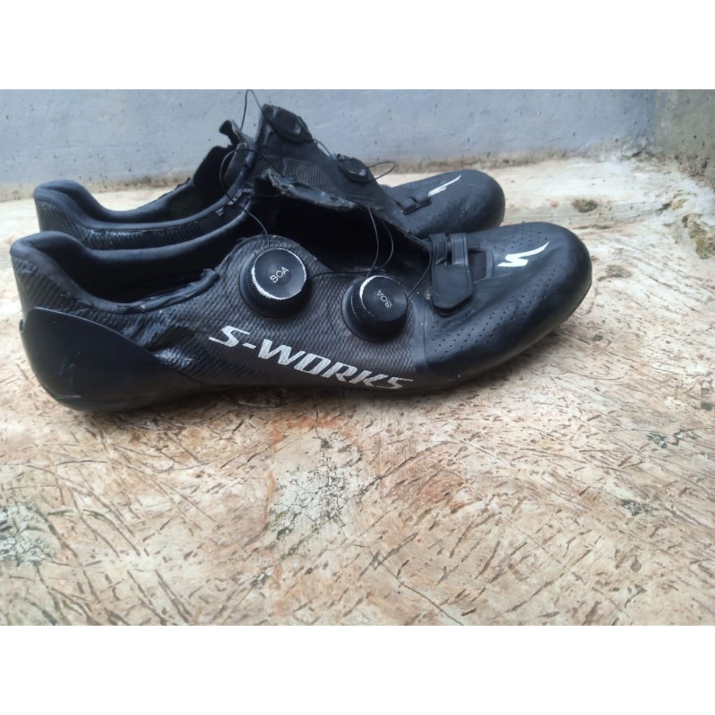 sepatu roadbike s-works 7 carbon size 43.5 clear roadbike harga nego santai