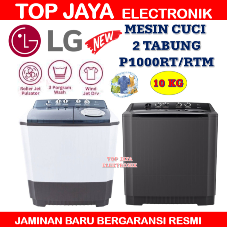 MESIN CUCI LG 10 KG TWINS TUB/LG 10KG P-1000RT 2 TABUNG NEW SERIES