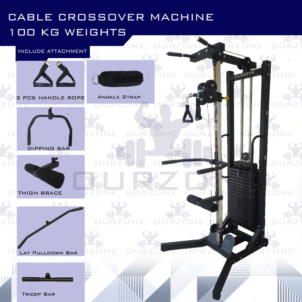 OURZONE DUAL CABLE CROSSOVER MACHINE HOME GYM