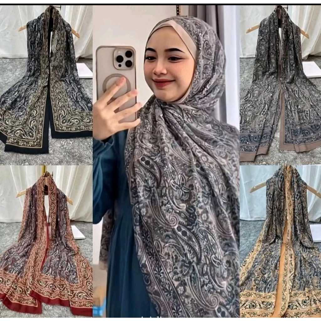 Hijab Pashmina Motif Turkey Arabian I Jilbab Pashmina Printing Sublim Motif Cashmere