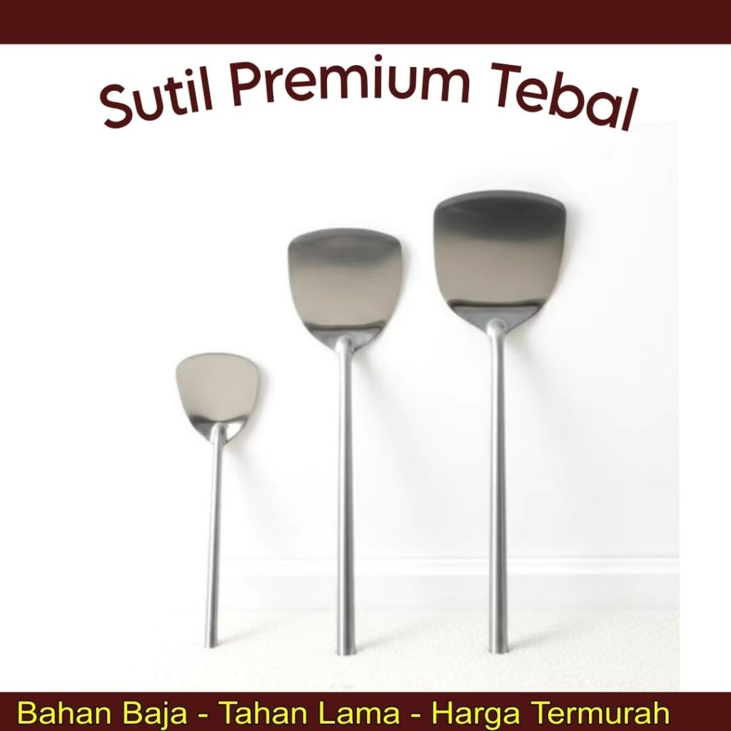 Sutil Spatula Stainless Anti Karat / Sutil Sedang / Sutil Besar / Sutil Jumbo / Spatula penggorengan