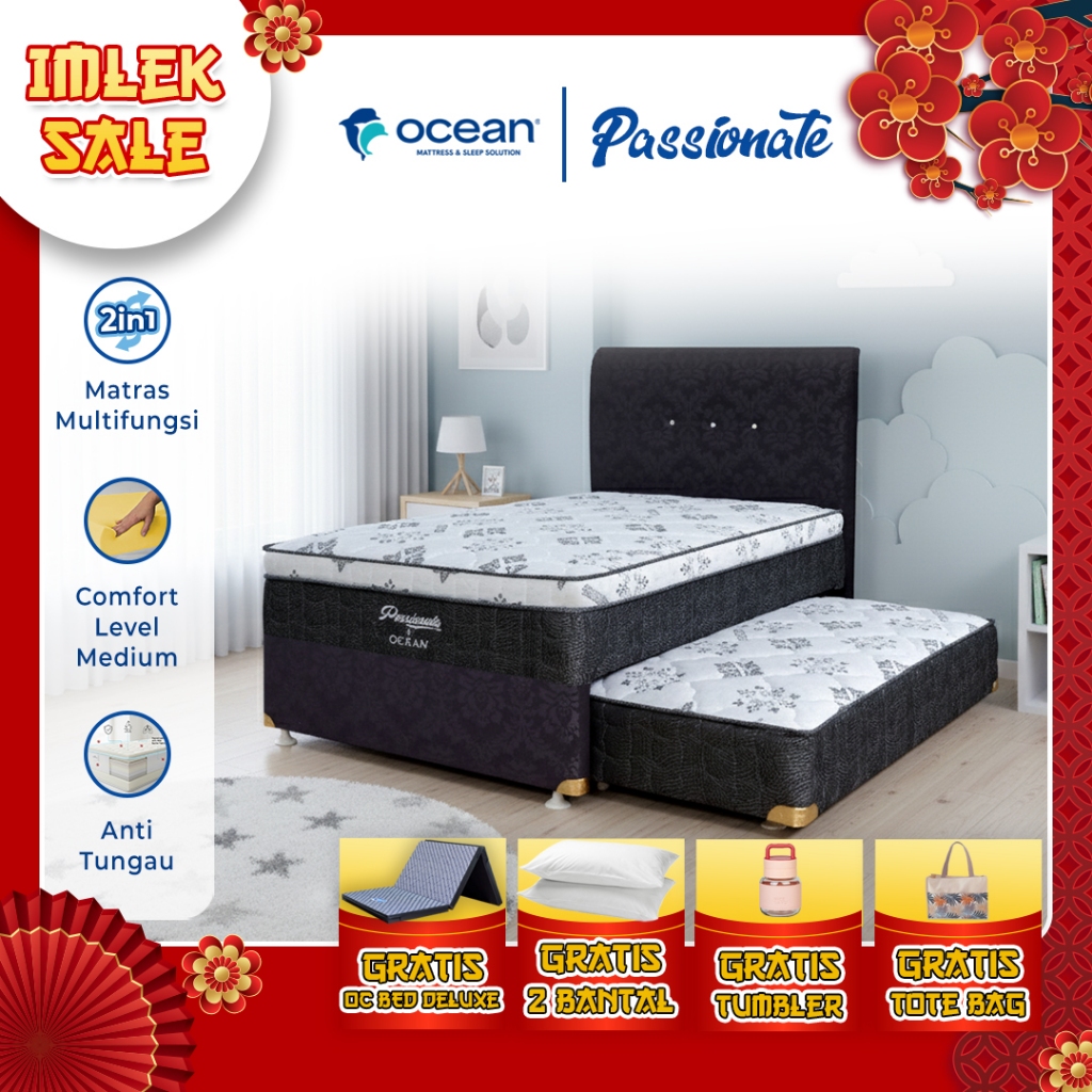 OCEAN SPRINGBED - 2 IN 1 / KASUR DORONG / MATRAS ANAK / BED DORONG 2 IN 1 PASSIONATE 120 BY OCEAN