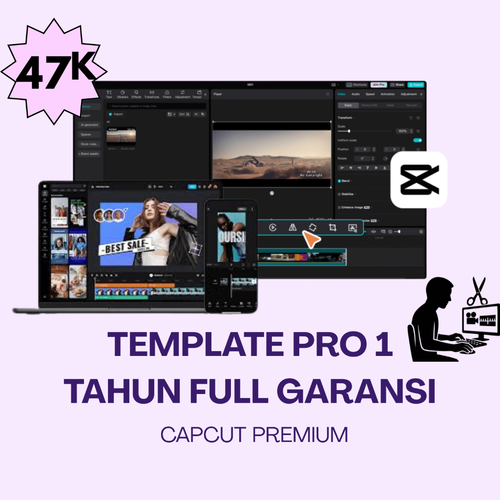 Promo Akses Premium Capcut Pro 1 Tahun Bergaransi