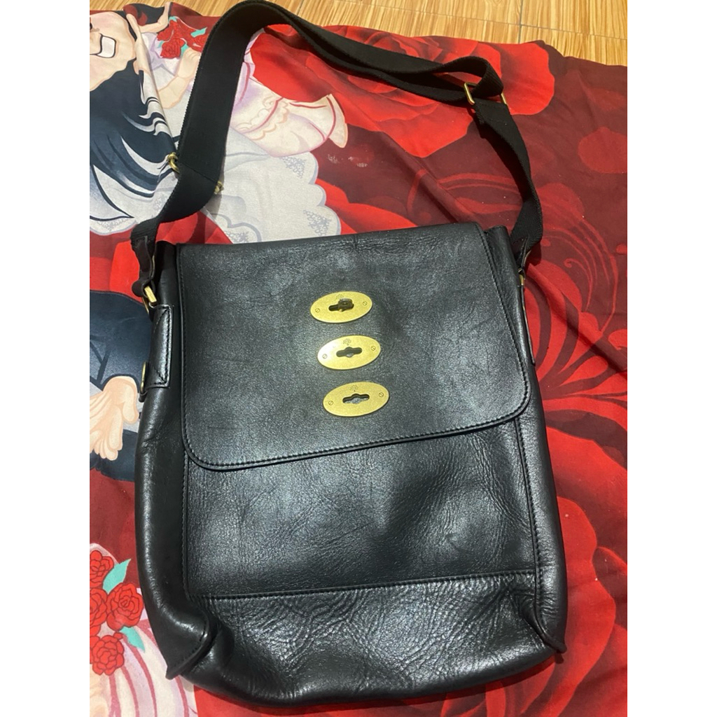 tas sling bag kulit asli mulberry slim brynmore lockey original preloved
