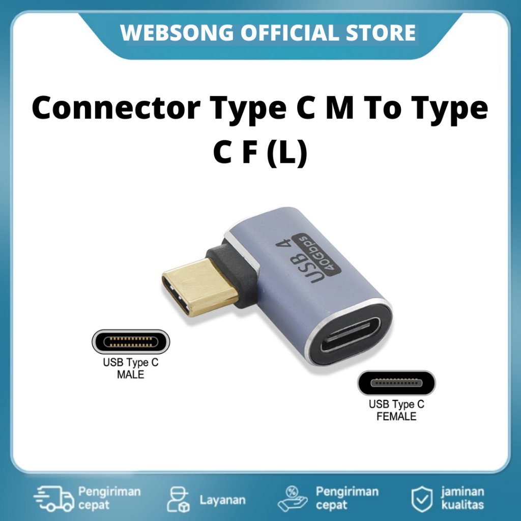 WEBSONG Connector Type C Male To Type C F L