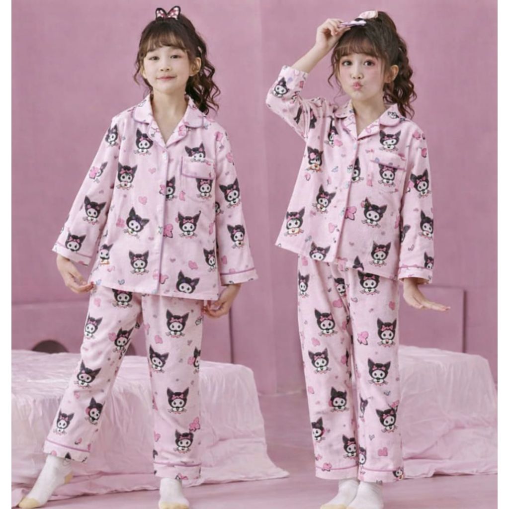 BAJU TIDUR PIYAMA PP 5 KAOS CRINKLE ANAK BALITA REMAJA TANGGUNG 4-15TAHUN KATUN IMPORT BERKUALITAS U