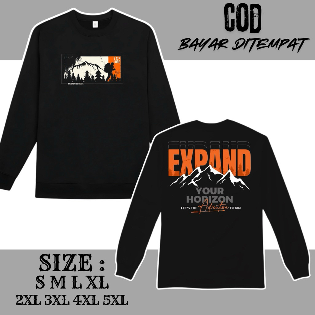 promo kaos custom long sleeve expand pria wanita bahan catton combed